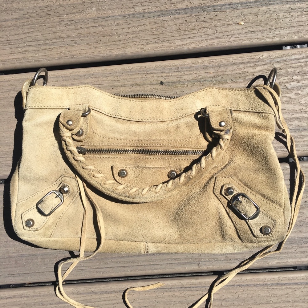 BALENCIAGA TAN SUEDE MOTO BAG - Picture 3 of 10